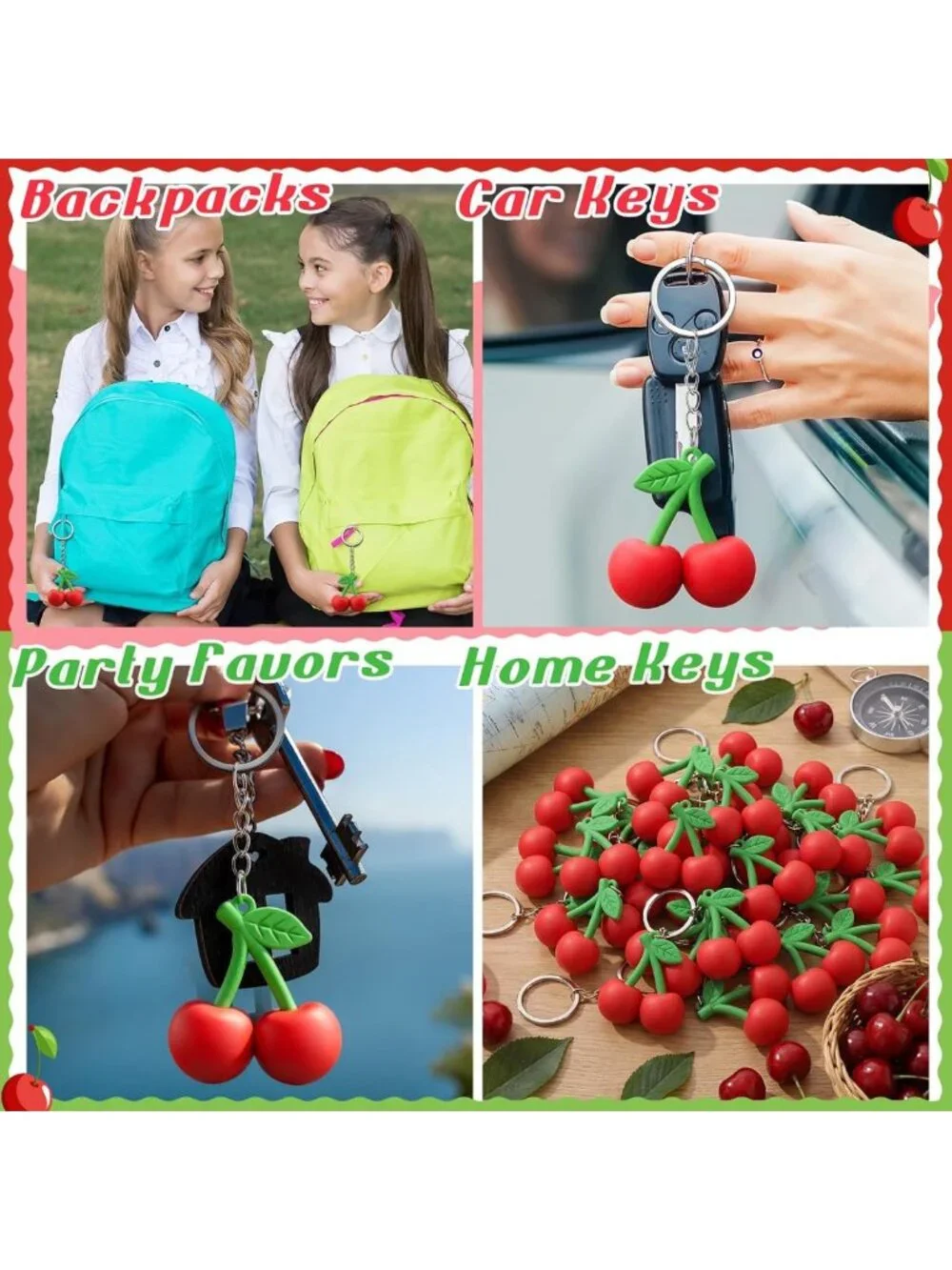 Colorful 3D Silicone Fruit Keychain Charms - Fun Bulk Gifts for All Ages